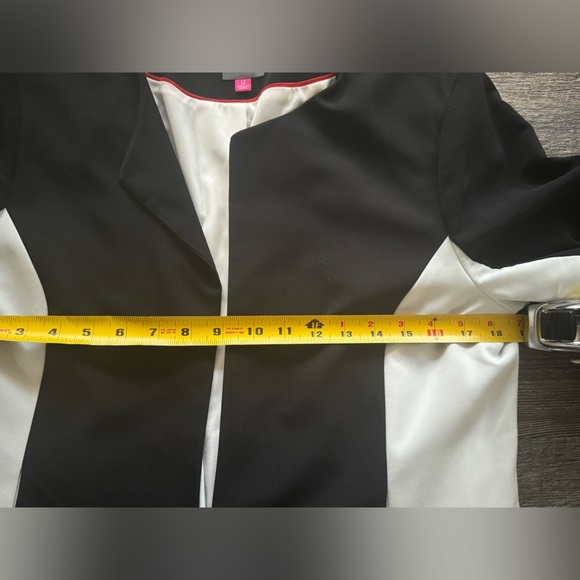 Vince Camuto Black White Colorblock Women’s tailored open jacket Blazer 12‎ - Picture 6 of 6